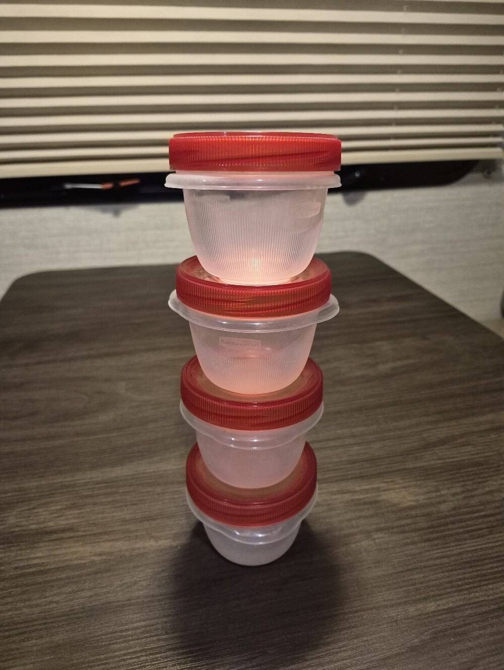Red-Lid Plastic Food Storage Cups | Home Kitchen